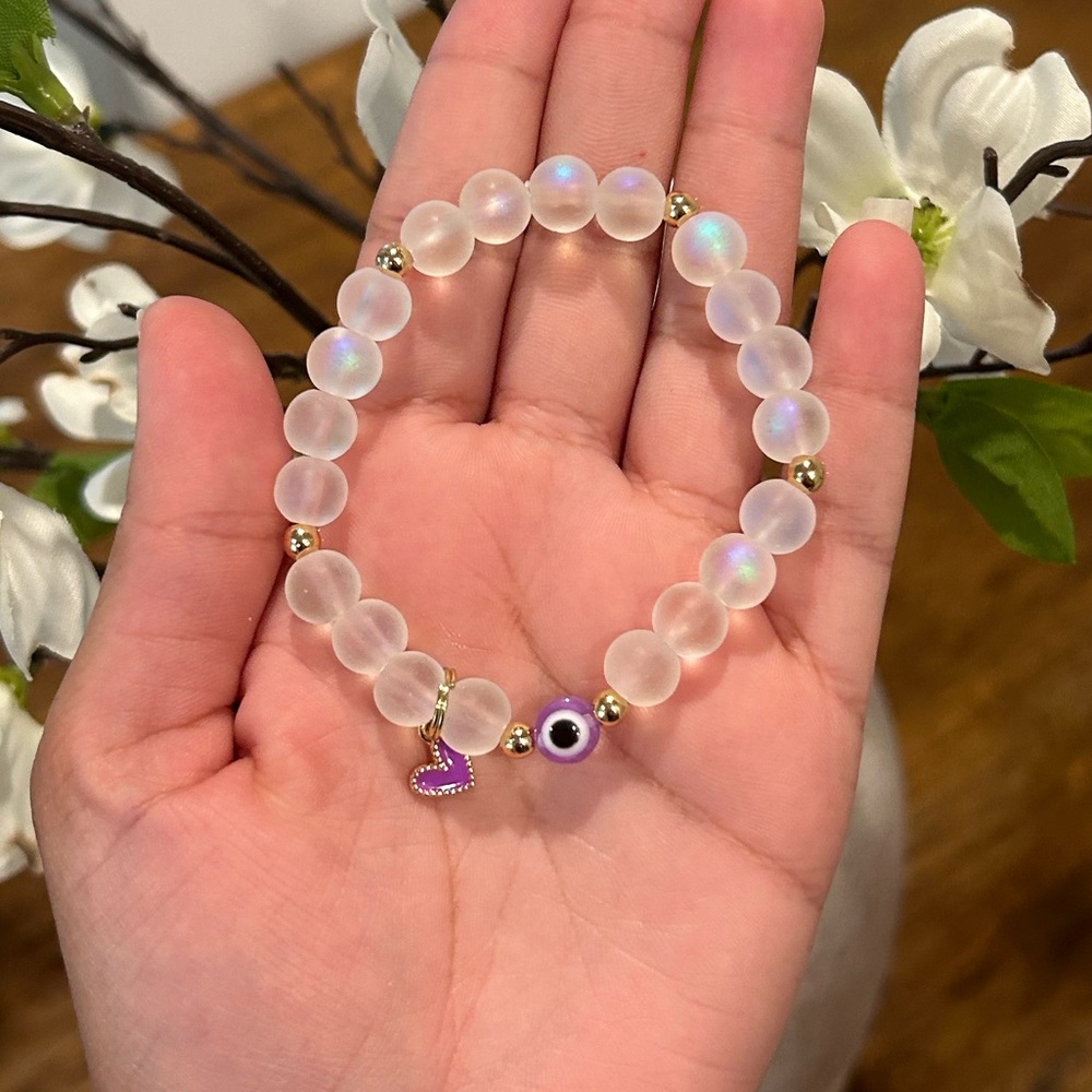 Purple evil eye handmade bracelet (spirituality)